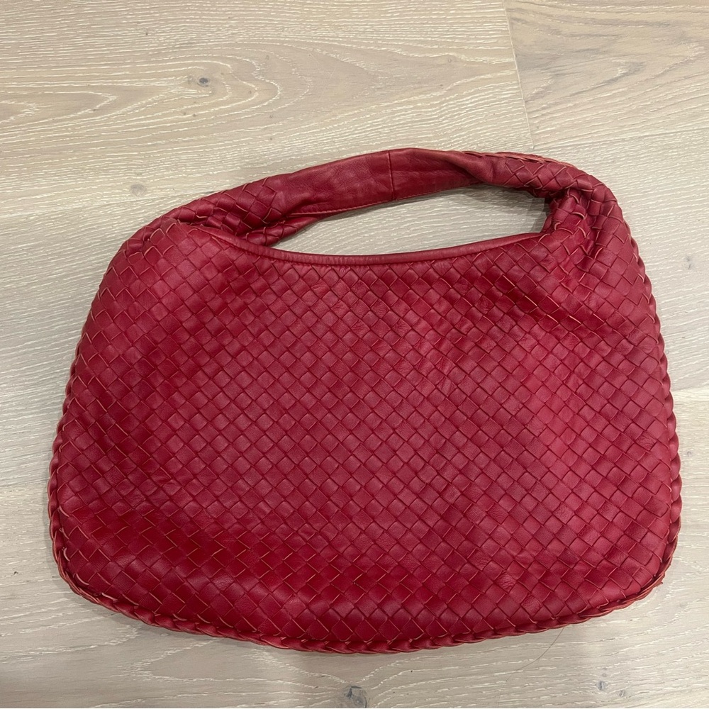 Bottega Veneta Red Intrecciato Hobo Bag